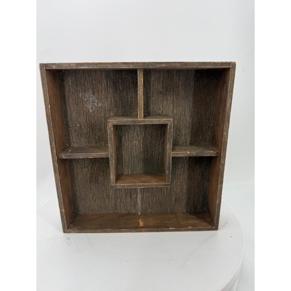 1.a.0.0.0.8.i Vtg Wood Trinket Shelf Miniature Display Shadow Box Cubby Wall
